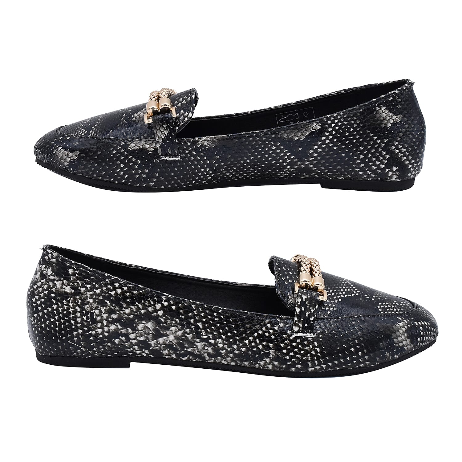 Croc Slip Snake Shoe in Black (Size 4)