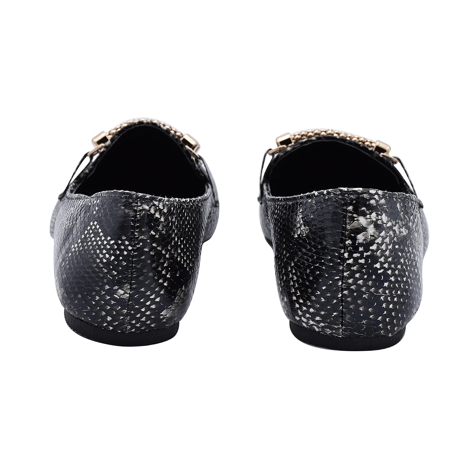 Croc Slip Snake Shoe in Black (Size 4)