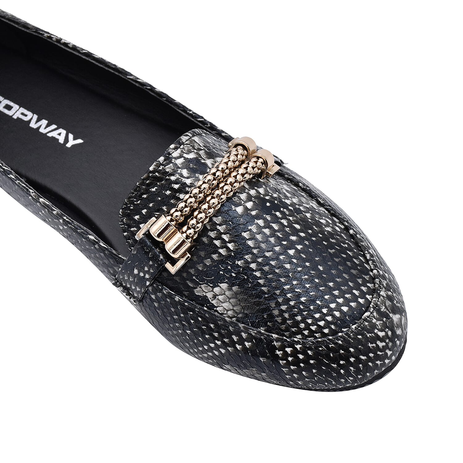 Croc Slip Snake Shoe in Black (Size 4)