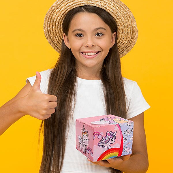 Coin Stealing Unicorn Money Box (Size 12x10x9cm) - 2xAA Batteries not included