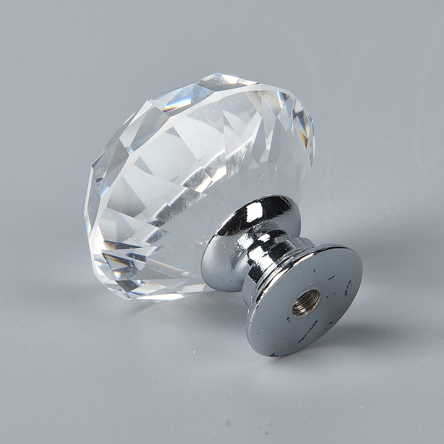 Set of 16 - Crystal Drawer Knobs (Suitable for Kitchen Cabinets, Drawers, Cupboards and Dressing Table) (Size:3x1.5Cm) - Silver