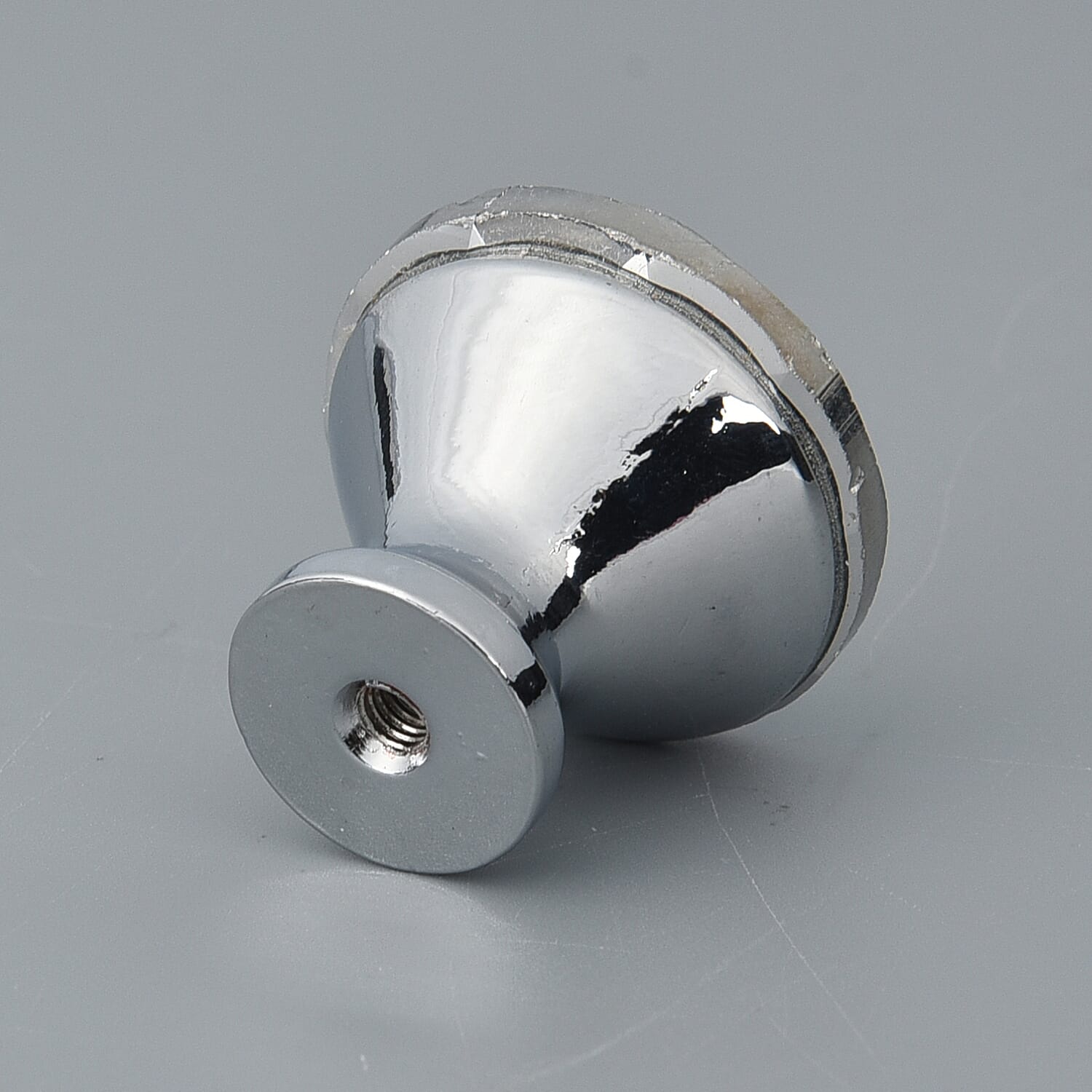 Set of 12 - Crystal Drawer Knobs (Suitable for Kitchen Cabinets, Drawers, Cupboards and Dressing Table) (Size:3x1.5Cm) - Silver and Multi