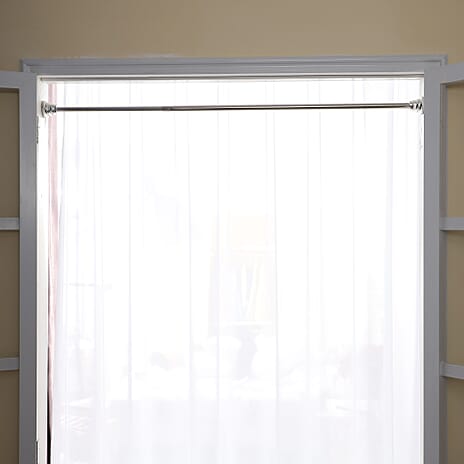 Adjustable Curtain Rod - Chrome Silver - 95-175cm  (37.1 - 68.8in)