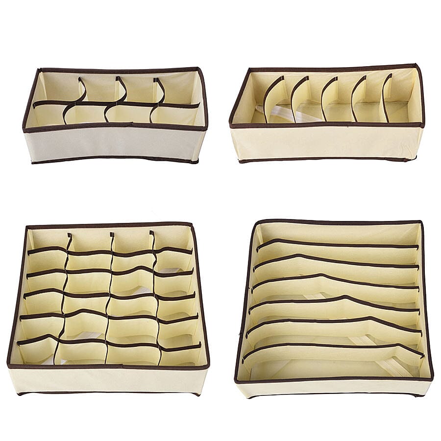 Set of 4 - Smart Storage Organisers - Beige