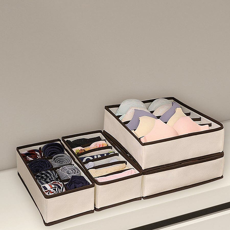 Set of 4 - Smart Storage Organisers - Beige