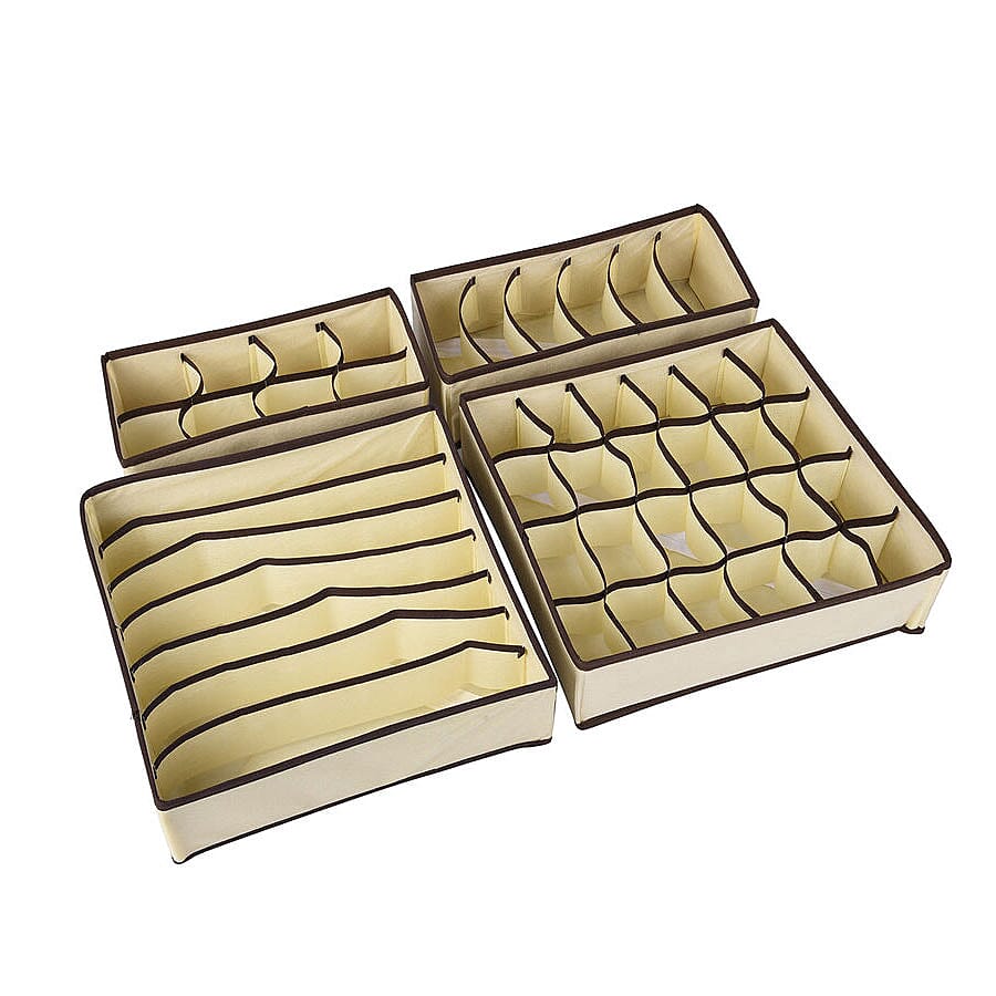 Set of 4 - Smart Storage Organisers - Beige