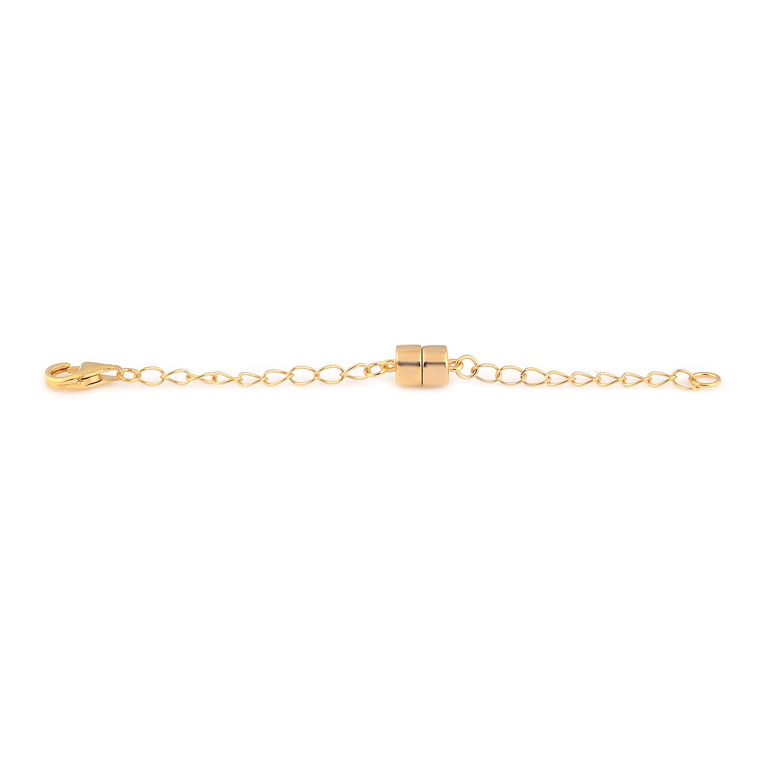Yellow Gold Overlay Sterling Silver Magnetic Lock with Chain Extender