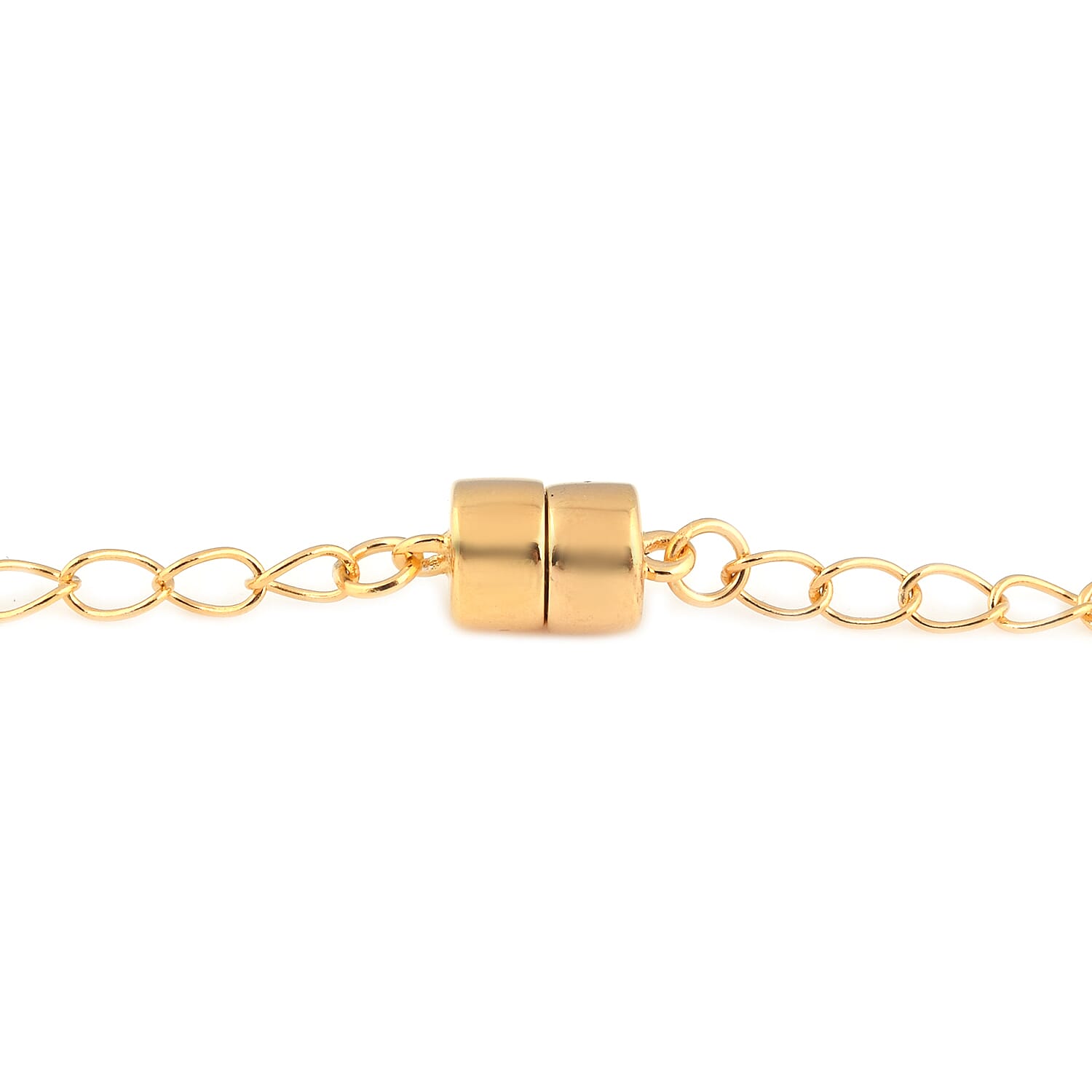 Yellow Gold Overlay Sterling Silver Magnetic Lock with Chain Extender