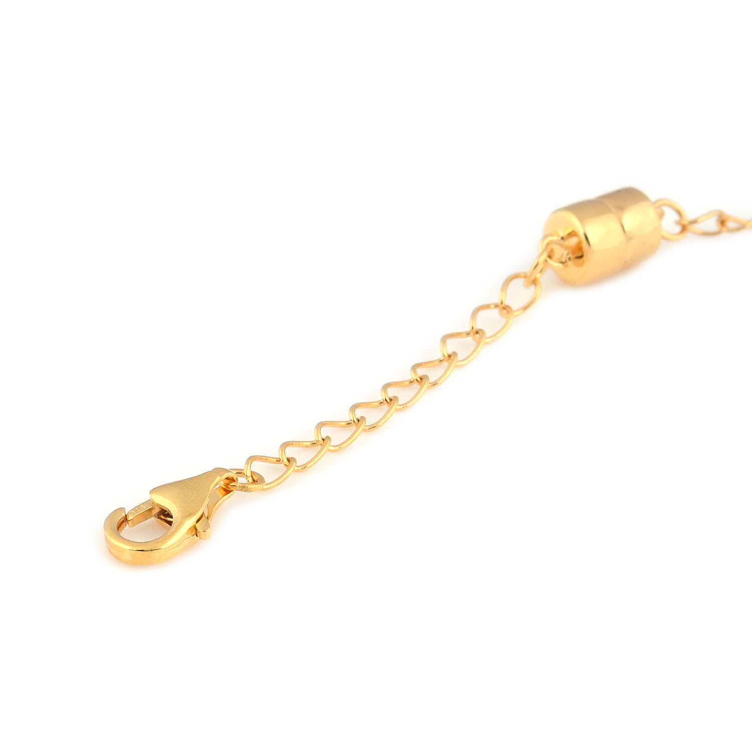 Yellow Gold Overlay Sterling Silver Magnetic Lock with Chain Extender