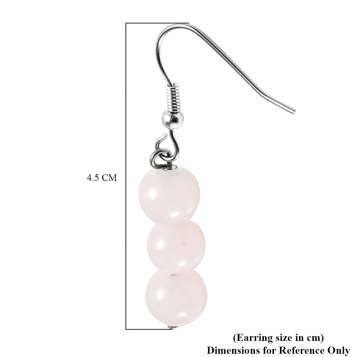 Rose Quartz Earrings in Stainless Steel