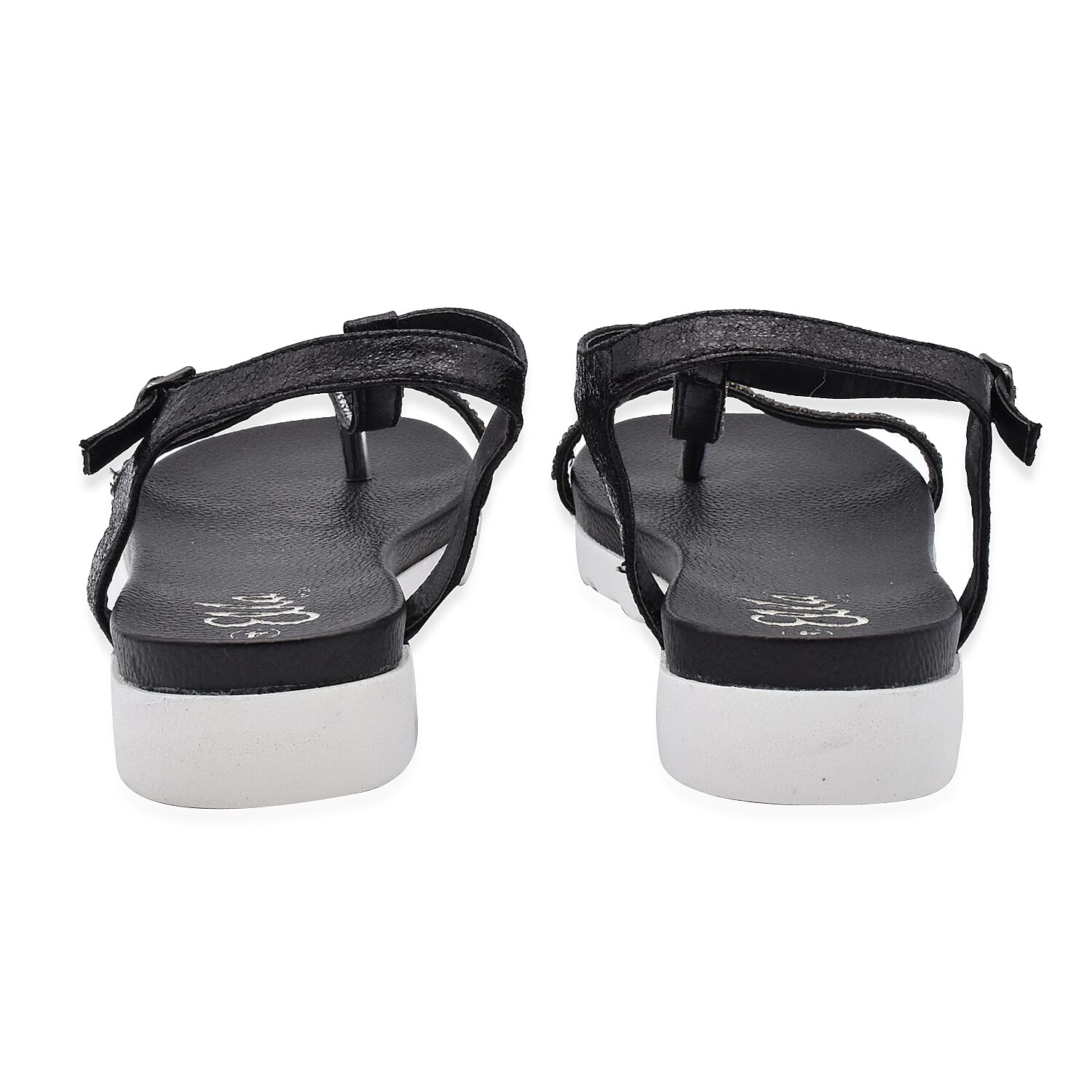 Ella Alison Toe Post Comfortable Sandal in Black (Size 4)