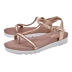 Ella Alison Toe Post Comfortable Sandal in Rose Gold