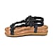 Ella Daisy Toe Post Sandal with Elastic Strap in Black (Size 4)