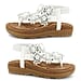 Ella Daisy Toe Post Sandal with Elastic Strap in White (Size 4)