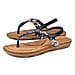 Ella Flori Toe Post Sandal with Elastic Strap in Black