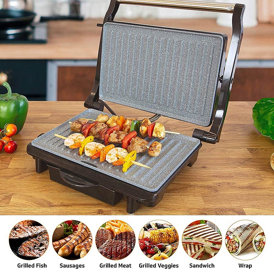 Marble Coated Health Grill & Panini Press - 1500W (Size 30x26cm)