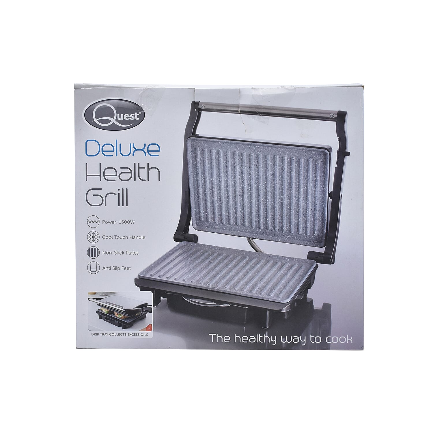 Marble Coated Health Grill & Panini Press - 1500W (Size 30x26cm)