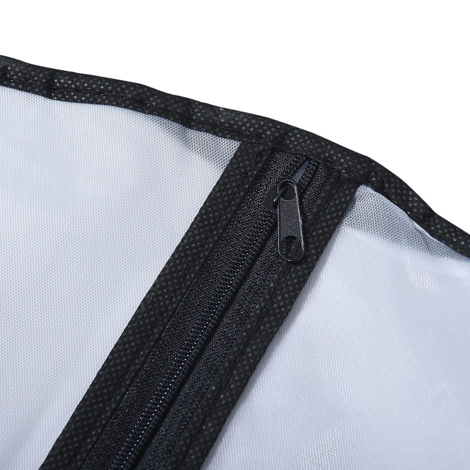 Set of 6 - Dustproof Garment Bag with Zipper & Piping (Size 60x118 Cm) - White and Black