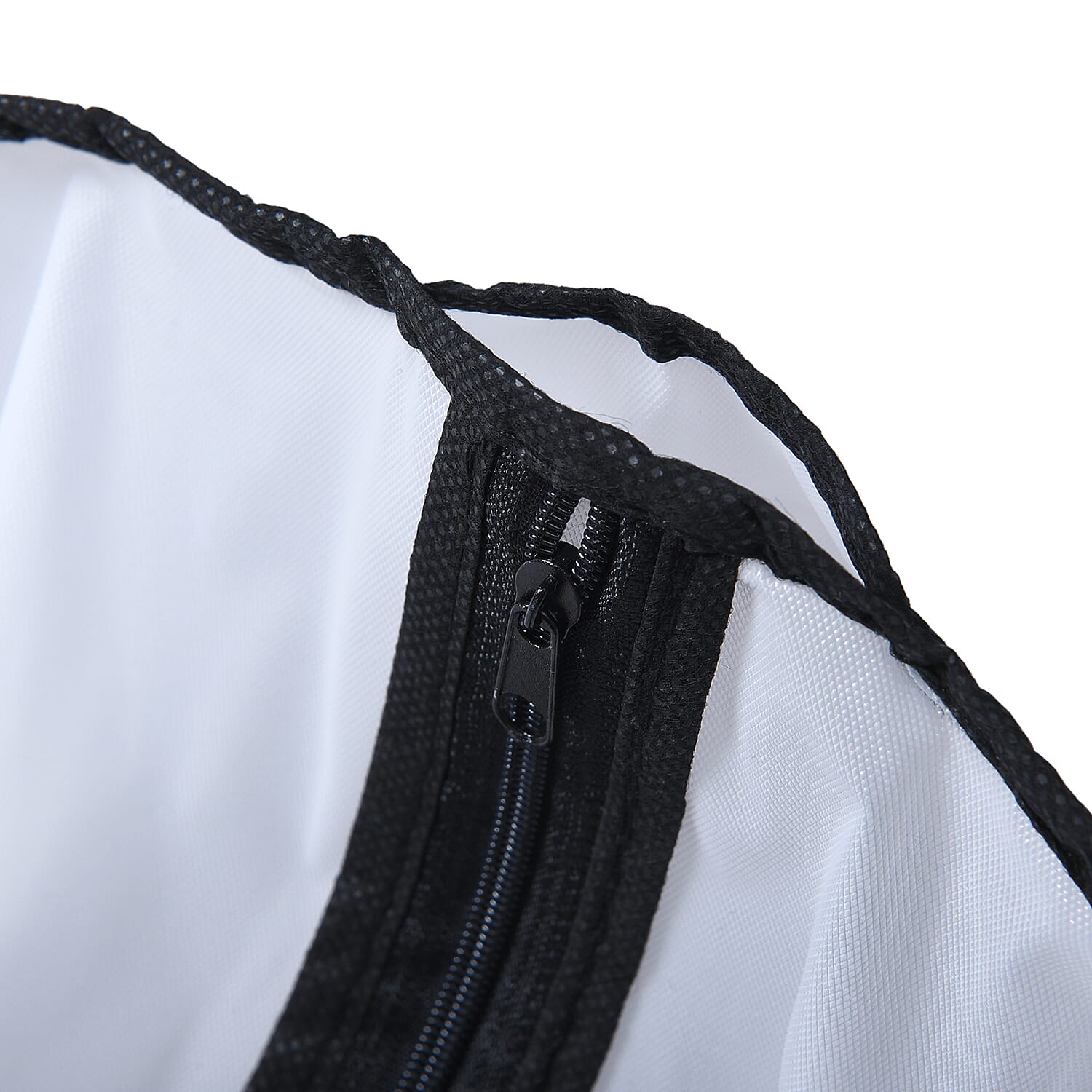 Set of 6 - Dustproof Garment Bag with Zipper & Piping (Size 60x118 Cm) - White and Black