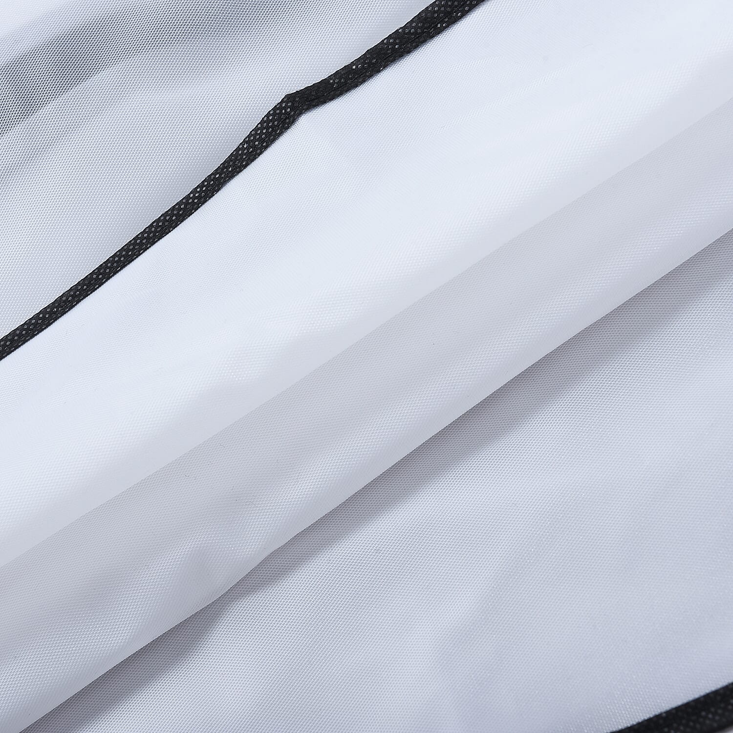 Set of 6 - Dustproof Garment Bag with Zipper & Piping (Size 60x118 Cm) - White and Black