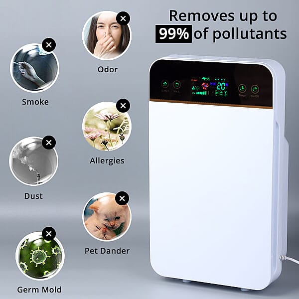 Air Purifier Aluminium Motor with Operating Display and HEPA Filter (Size:56x33x20Cm)
