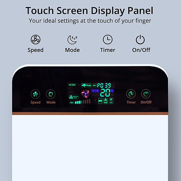 Air Purifier Aluminium Motor with Operating Display and HEPA Filter (Size:56x33x20Cm)