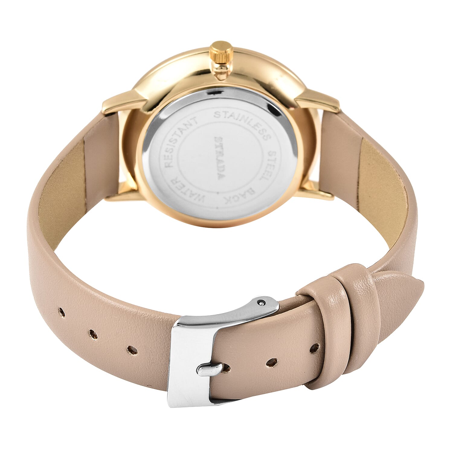 STRADA Japanese Movement Yellow Daisy Floral Water Resistant Watch with Beige Colour Strap