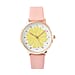 STRADA Japanese Movement Yellow Daisy Floral Pattern - Pink