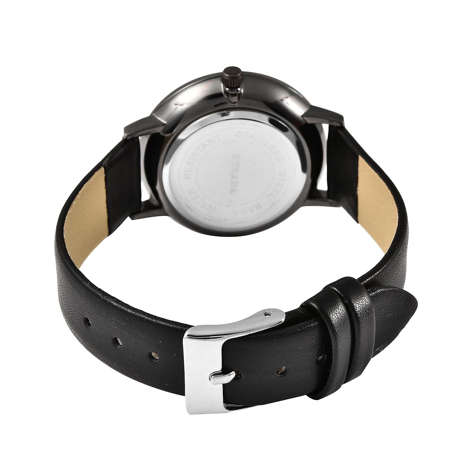 STRADA Japanese Movement Yellow Daisy Floral Water Resistant Watch with Black Colour Strap