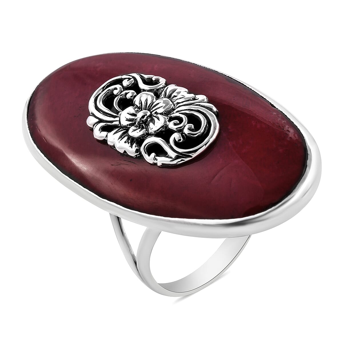 Royal Bali Collection - Sponge Coral Ring in Sterling Silver