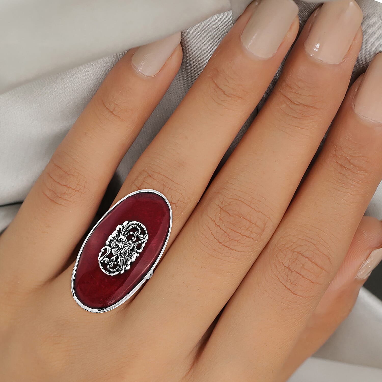 Royal Bali Collection - Sponge Coral Ring in Sterling Silver