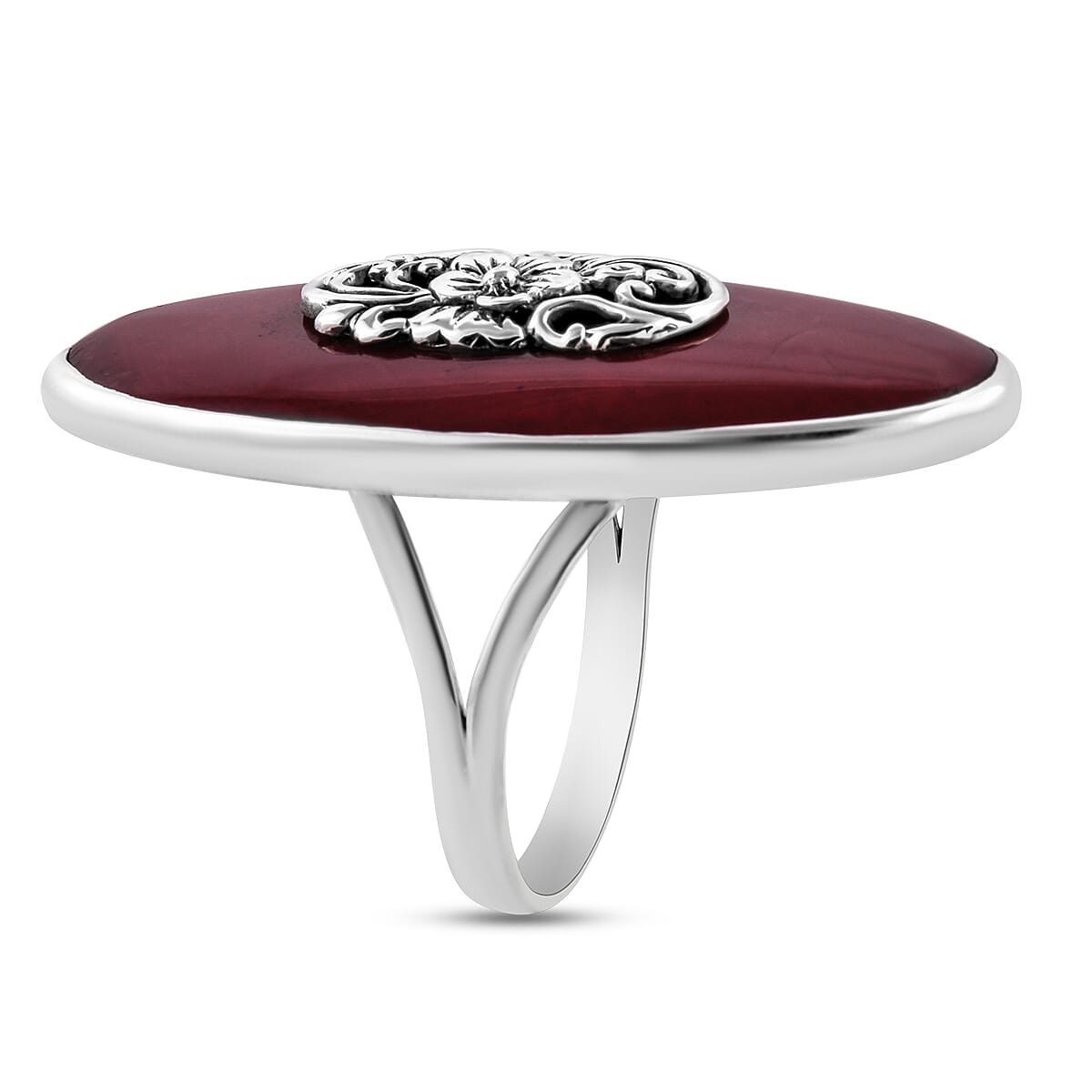 Royal Bali Collection - Sponge Coral Ring in Sterling Silver