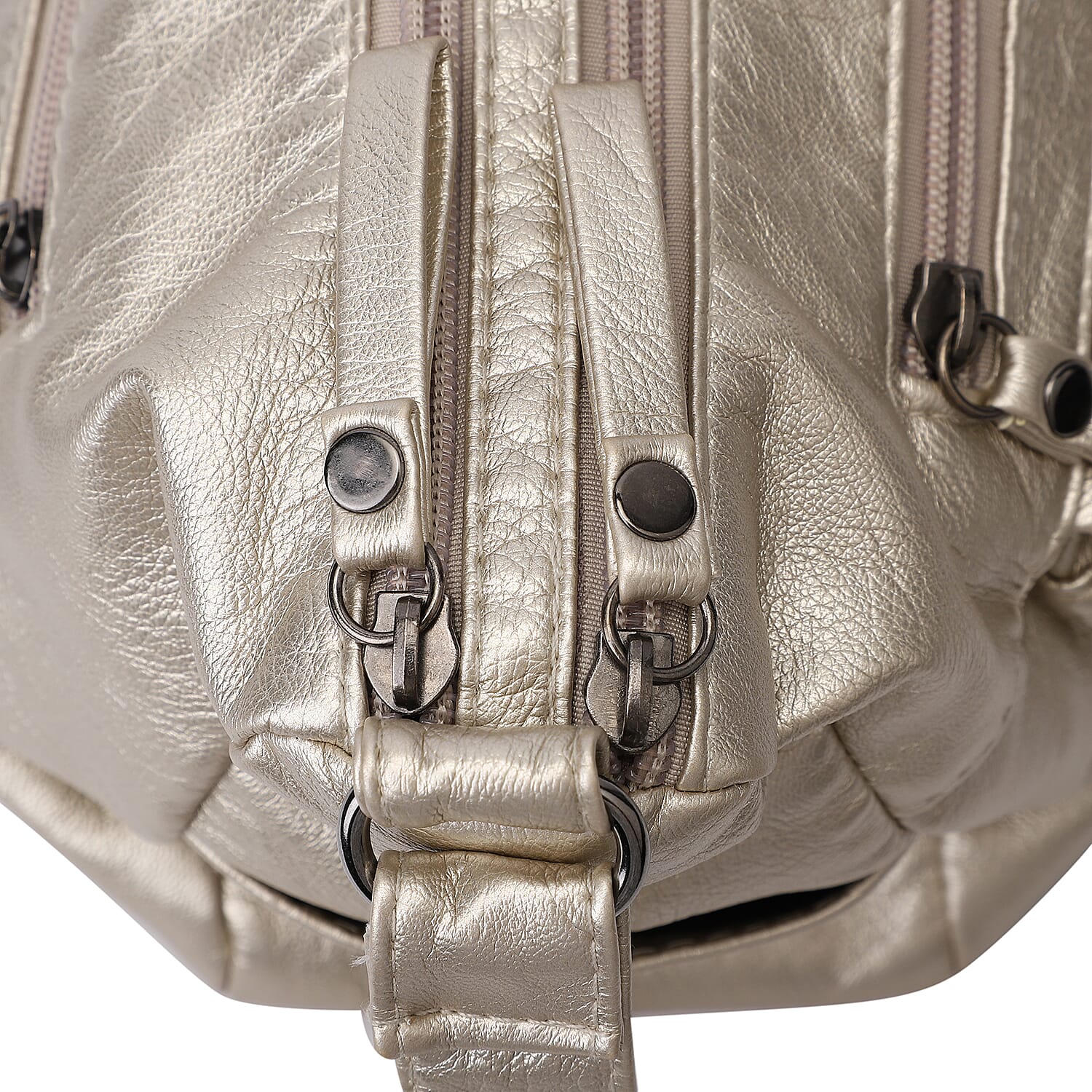 Multi Pocket Crossbody Bag with Zipper Closure and Adjustable Shoulder Strap (Size 30x20x11cm) - Champagne