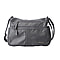 Crossbody Bag with Adjustable Shoulder Strap and Zipper Closure - Grey