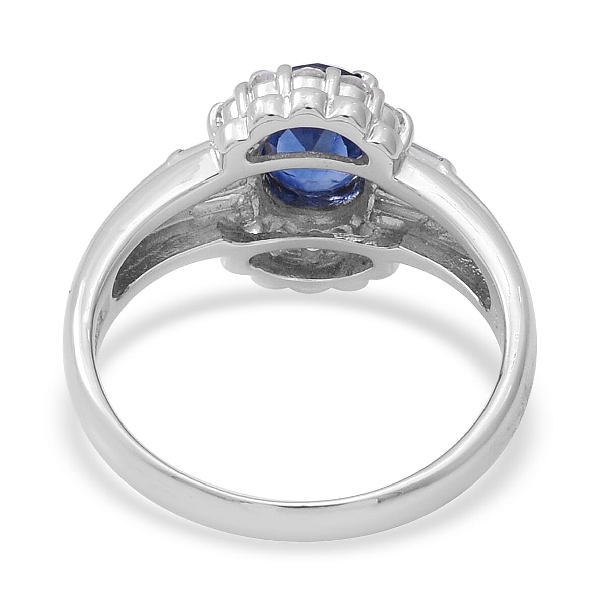 Signature Collection - 900 Platinum AAAA  Ceylon Blue Sapphire and Diamond Ring 1.71 Ct, Platinum Wt. 6.06 Gms