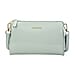 SENCILLEZ 100% Genuine Leather Crossbody Bag with Detachable Strap and Zipper Closure (Size 29x9x17cm) - Mint Green