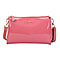 SENCILLEZ 100% Genuine Leather Crossbody Bag with Detachable Strap and Zipper Closure (Size 29x9x17cm) - Pink