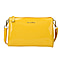 SENCILLEZ 100% Genuine Leather Crossbody Bag with Detachable Strap and Zipper Closure (Size 29x9x17cm) - Yellow