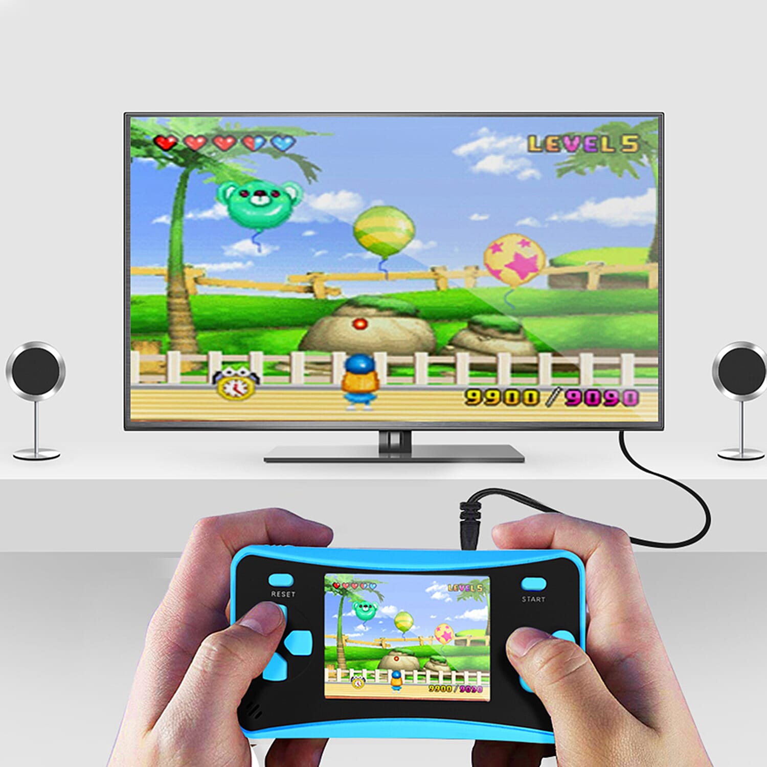 Aquarius Handheld Game (220 Games) - Blue