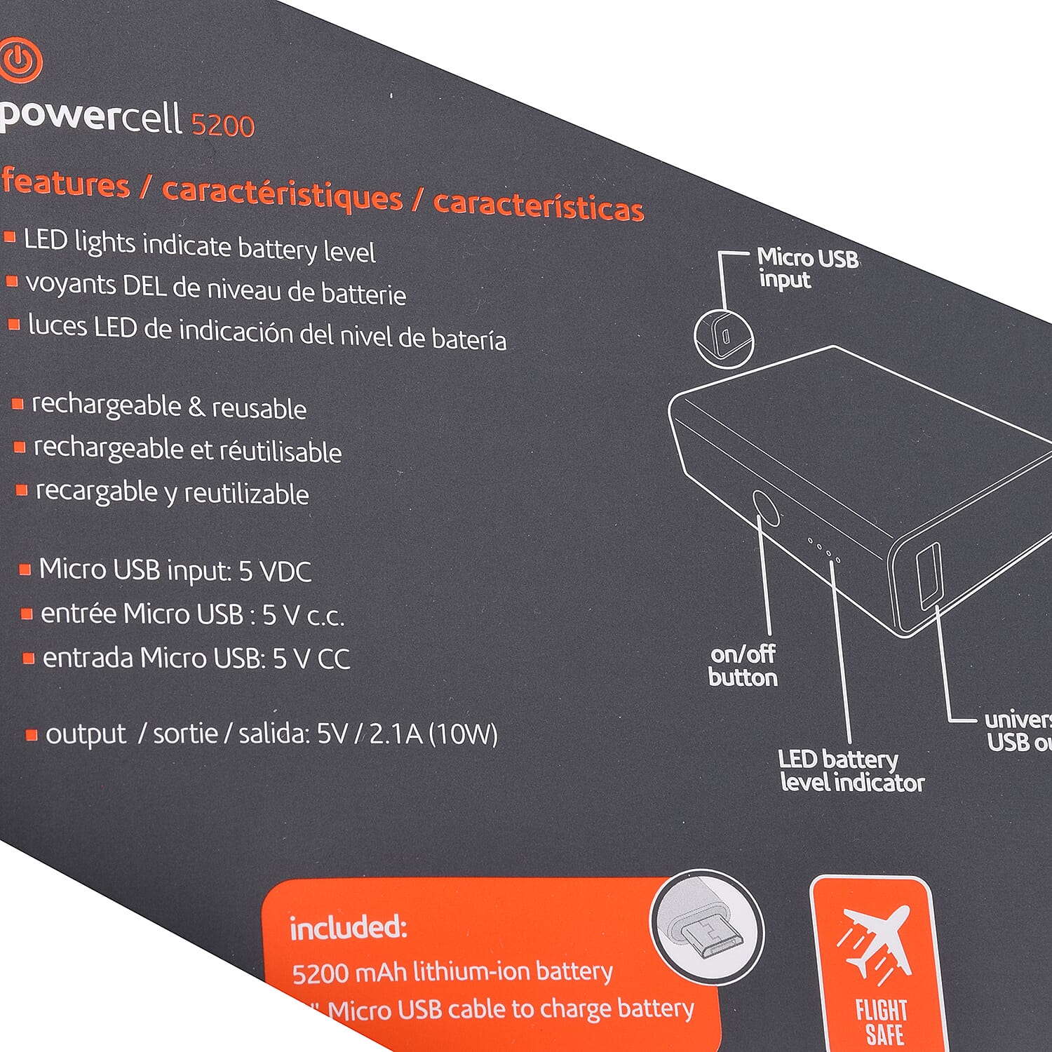 Mobile Charging Device - Ventev Powercell 5200 Gray UP