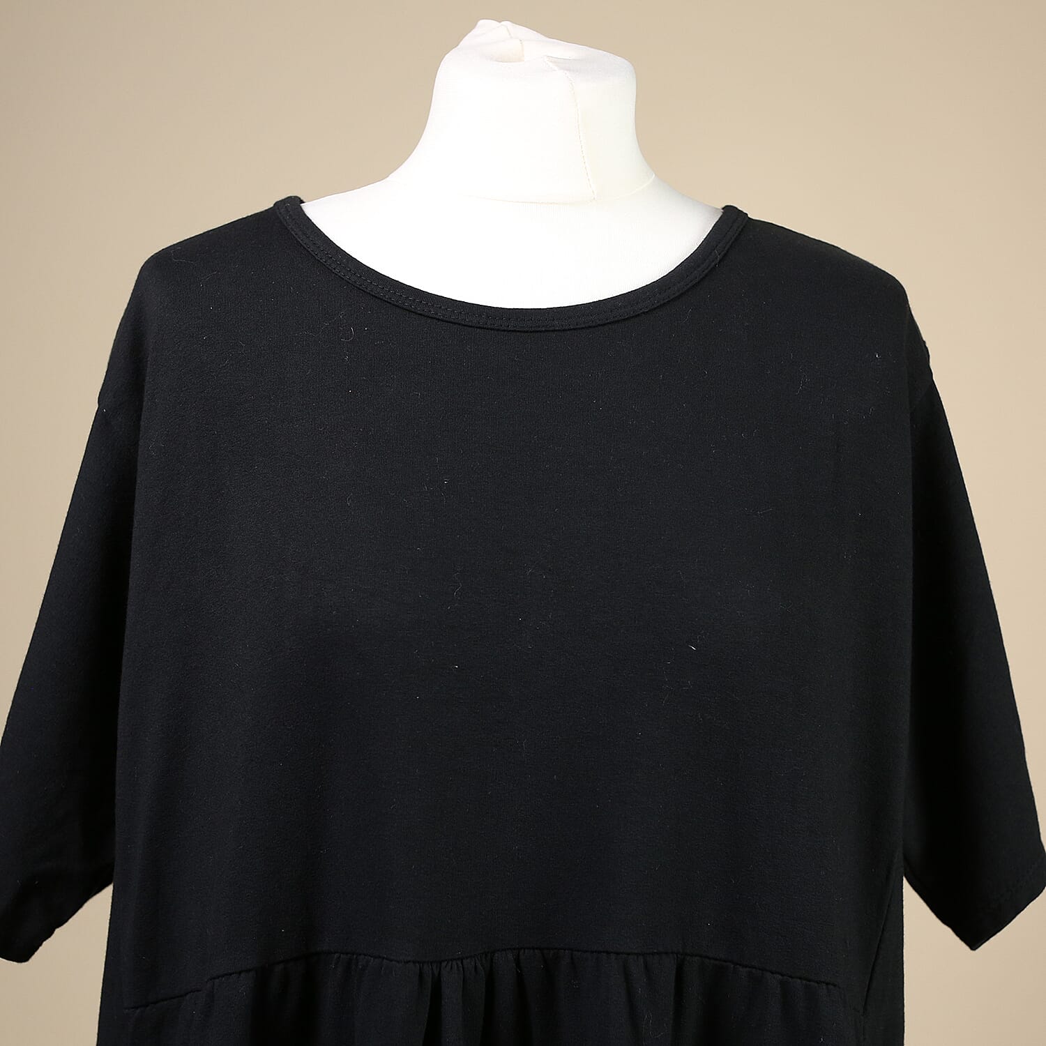 Nova of London Tiered Oversized Smock Midi Dress in Black (Size up to 20) (60x110cm)