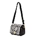 Genuine Leather Womens Snake Print Crossbody Bag with Shoulder Strap - Black