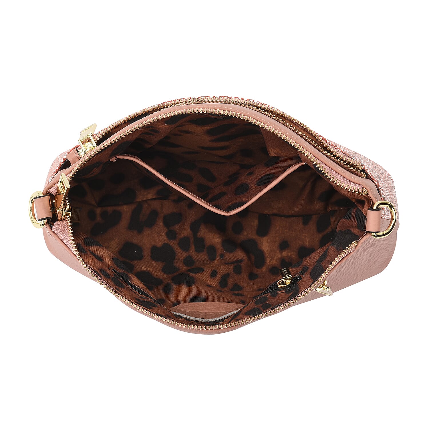 Womens Zebra Pattern Genuine Leather Crossbody Bag with Shoulder Strap - Sky Blue