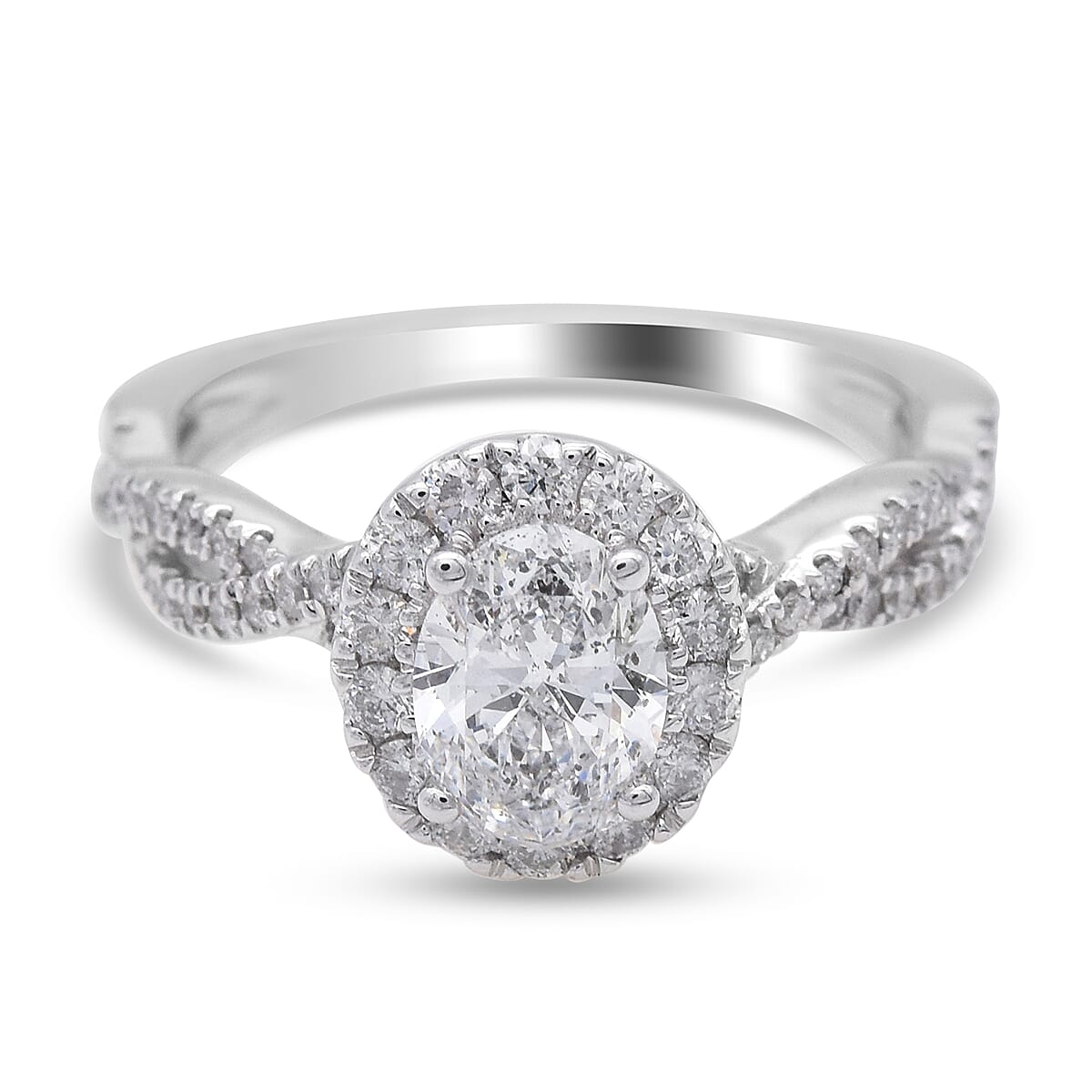 NY Close Out 14K White Gold Natural Independent Laboratories Certified Diamond (I1-G-H) Ring 1.50 Ct.