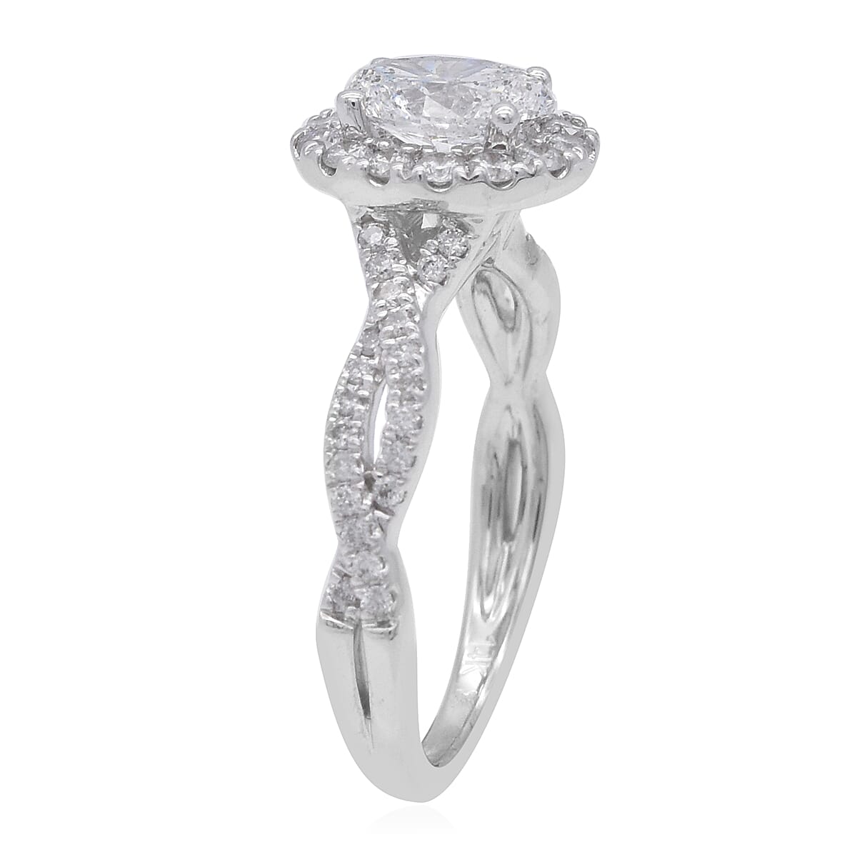 NY Close Out 14K White Gold Natural Independent Laboratories Certified Diamond (I1-G-H) Ring 1.50 Ct.