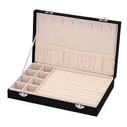 DOD- Luxurious Velvet Anti-Tarnish Jewelry Organizer Box - Black
