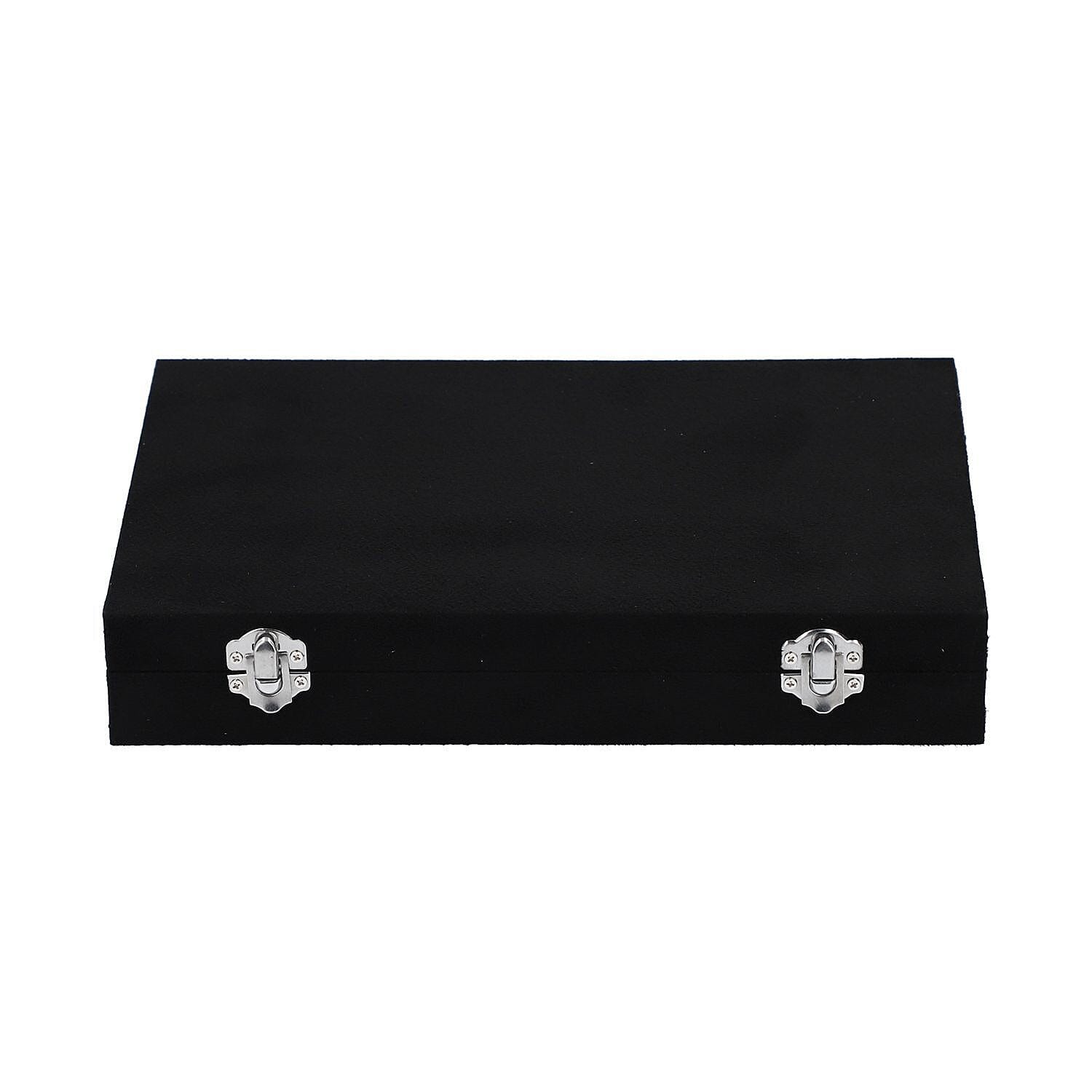 DOD- Luxurious Velvet Anti-Tarnish Jewelry Organizer Box - Black