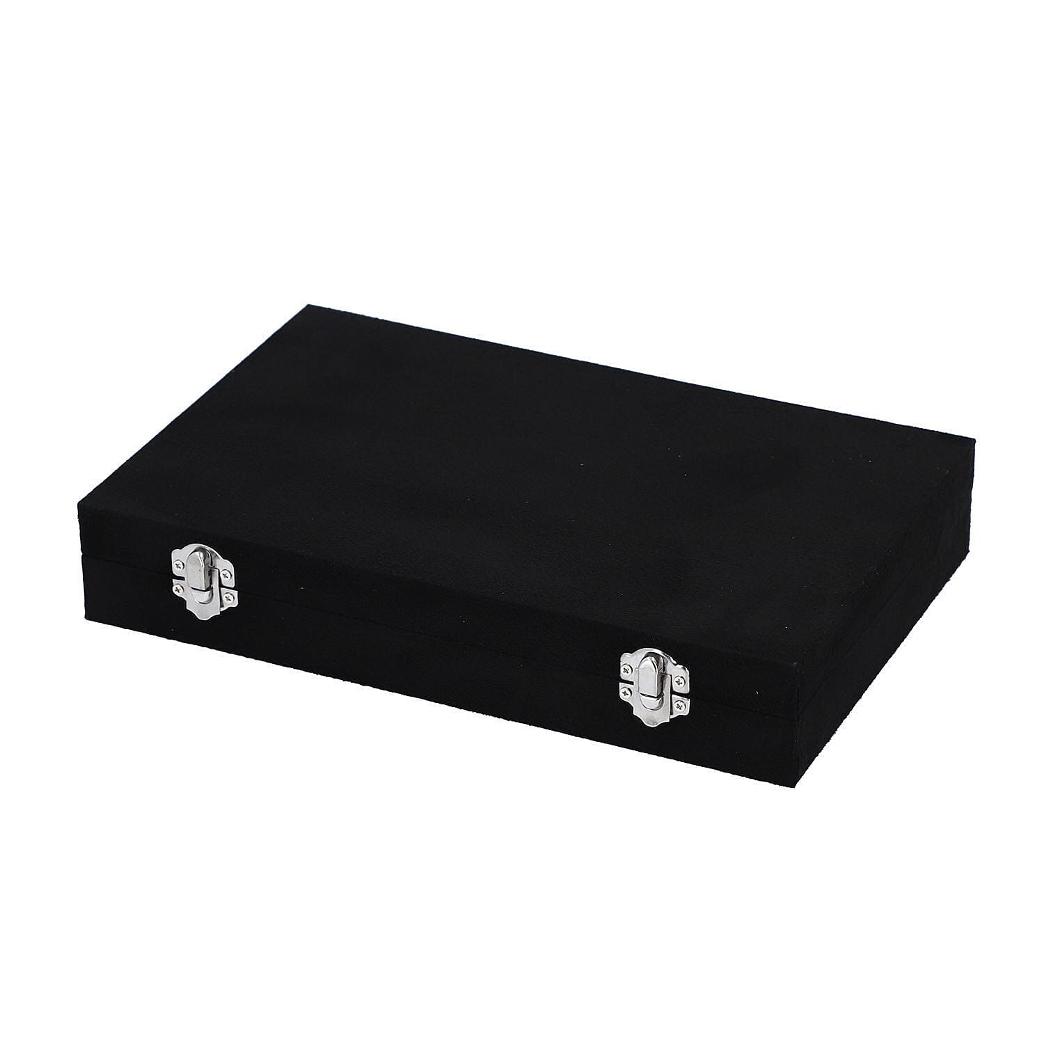 DOD- Luxurious Velvet Anti-Tarnish Jewelry Organizer Box - Black