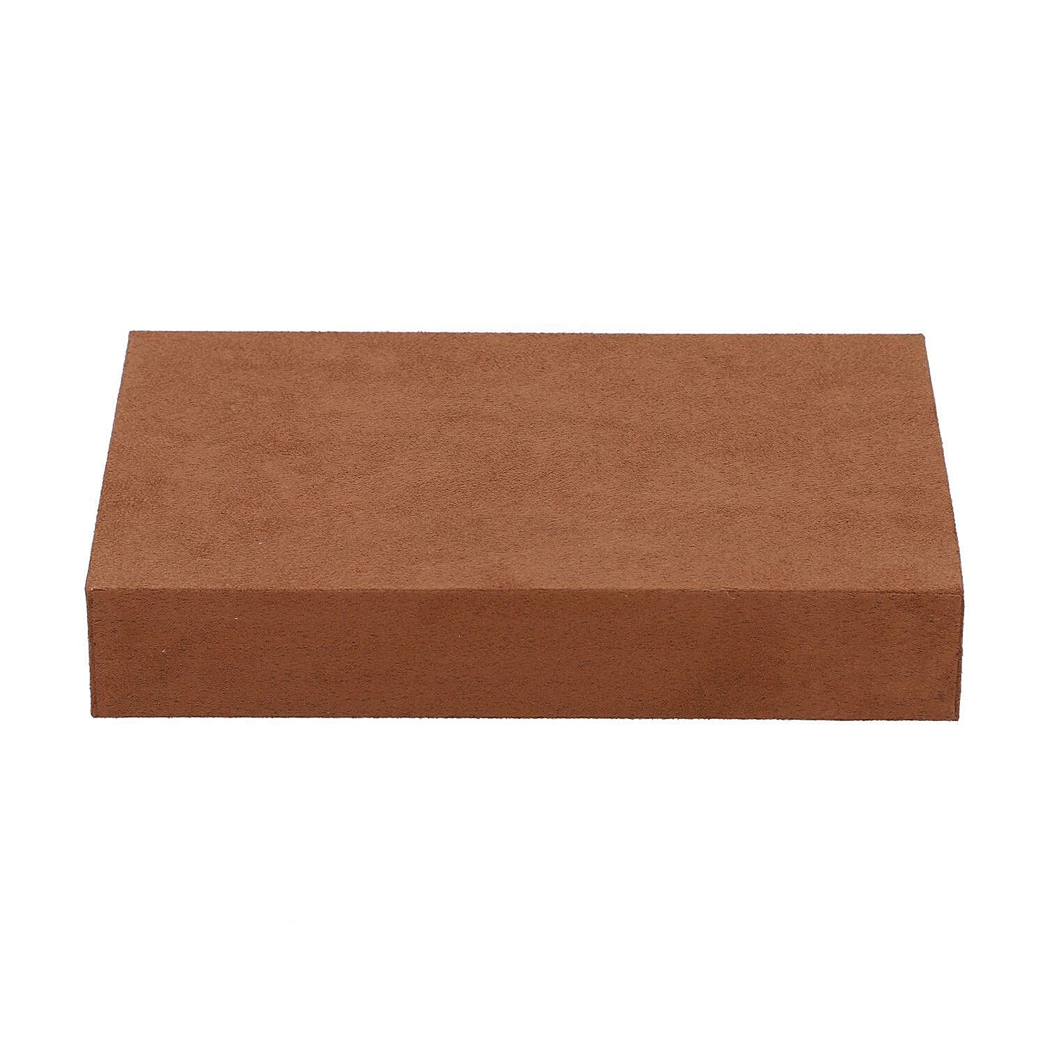 DOD-Luxurious Velvet Anti-Tarnish Jewelry Organizer Box - Brown