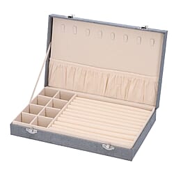 DOD- Luxurious Velvet Anti-Tarnish Jewelry Organizer Box - Black